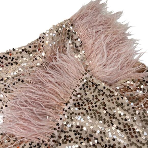 New Women’s Likely Bridges Dress With Ostrich Feathers Size 2 - Picture 4 of 11